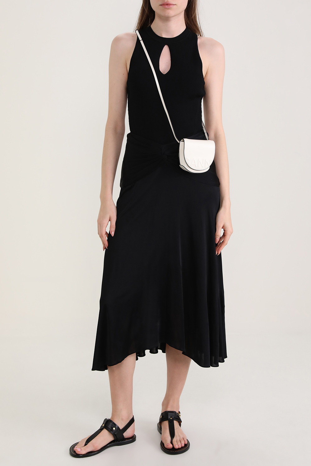 חצאית מידי עם אלמנט קשירה